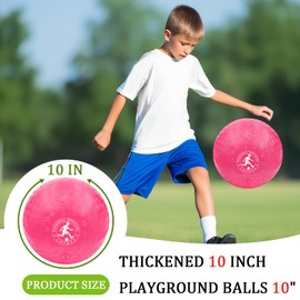 LOYNYE 10 Inch Dodgeball Balls Playground Ball Kickball, Dodge Balls for Kids, Kickballs Handball for Indoor Outdoor Games Four Square Balls, Includes Pump
