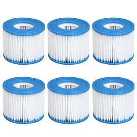 Type VI Spa Filter Cartridges (6-Pack) - Compatible with Bestway, Lay-Z-Spa, Coleman SaluSpa - Ideal for Inflatable Hot Tubs & Swimming Pools