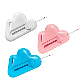 3pc Magnetic Seam Guide & Seam Ripper - Multipurpose Polygonal Hemmer Guide with Measurement Scale - Universal Sewing Machine Accessories Kit for Precision Stitching （White,Blue & Pink)