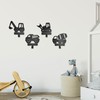 Xedatric 4 Pieces Construction Vehicles Silhouette Shape Metal Wall Hooks
