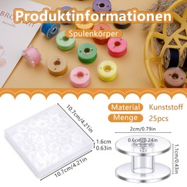 Doxiru 25 bobine in plastica per macchina da cucire con capsula della bobina