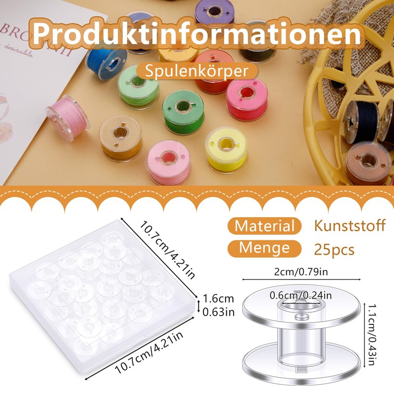 Doxiru 25 bobine in plastica per macchina da cucire con