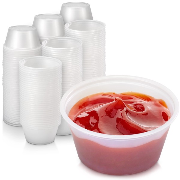Fit Meal Prep [250 Pack] 2 oz BPA Free Plastic Portion Cup - Disposable Jello Shots Sauce Condiment Souffle Dressing Mini Containers, Cups No Lids