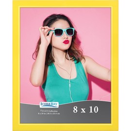 Icona Bay 8x10 (20x25 cm) Picture Frame, Yellow Colored Solid Wood Scandinavian Style Frame for Photo, Pizzazz Collection