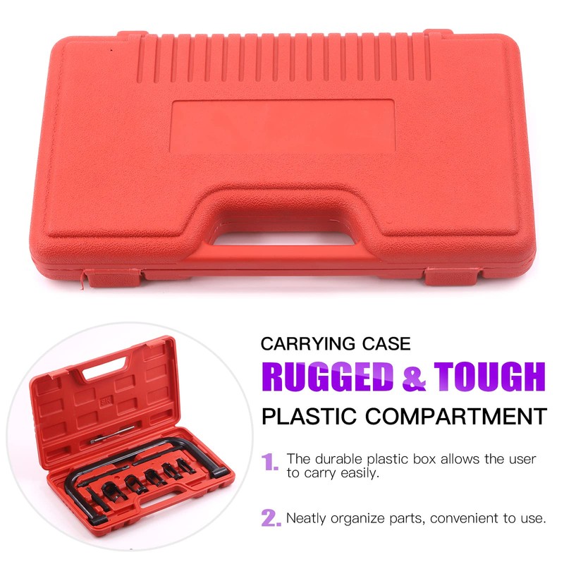 Swpeet 13Pcs Black Valve Spring Compressor Tools Assortment Kit, Including