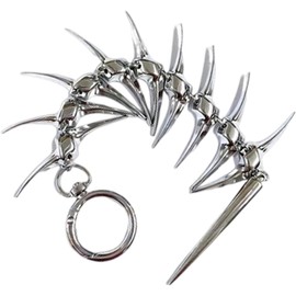 Llavero de espina de pescado de metal único con punk para mochila clip punk llavero de joyería gótica para hombres