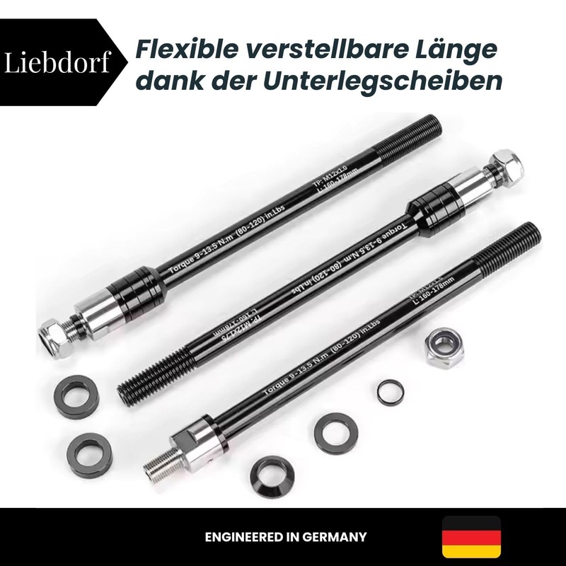 Liebdorf® Thru Axle Bicycle Trailer - M12 Adapter for All