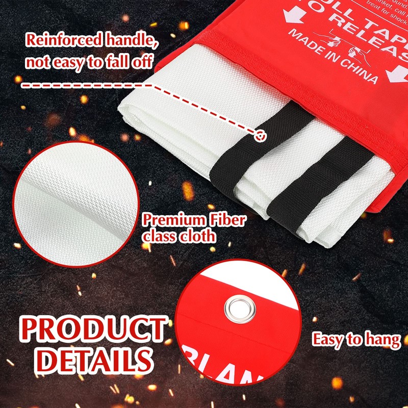 Macarrie 10 Pack 39” x 39” Fire Blanket Emergency for