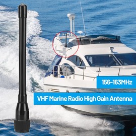 Arridioter VHF Marine Radio Antenna 156-163MHz Waterproof Boat Antenna with 16.4ft RG-58U Coaxial Cable,L Mount Bracket,U Bolt for Yacht Sailboat