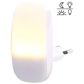 Lunartec Socket Night Light: Compact LED Socket Night Light, Twilight Sensor, 1 lm, 0.25 Watt (Nightlight, Light Socket, Light Switch)