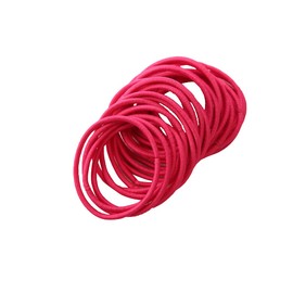 FEIFEI'S BOW 50Pcs Girls Women 2.5mm Thin School Uniform Endless Hair Elastics Bobbles Hair Ties Bands Ponios Ponytail Holders (Fuchsia)