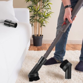 Honoson 3 Pcs 25 mm Vacuum Brush Attachment Round Dust Brush with 1-1/4 to 1-3/8 Inch Hose Adapter for 1.25 Inch Cleaner Vacuum Attachment Soft Bristle Replacement(PP Material)