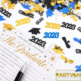 Graduation Decorations 2023 Blue and Gold Graduation Confetti - Class of 2023 Party Supplies Table Centerpiece for Kindergarten Preschool High School College