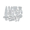 Merry Easter Bunny Carrots Metal Die Cuts,Spring Sunflower Frame Leaf