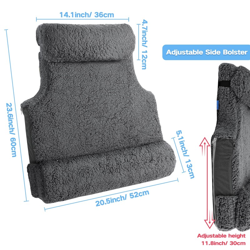 3-in-1 Lumbar Support Pillow with Headrest for Recliner, Memory Foam