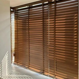 SLDSVVWD Cordless,2 Inch Faux Wood Blind，Window Blinds,Blinds&Shades,Blinds for Indoor Windows,Wooden Blinds,Vinyl Wood Blind，Wood Yellow 26" Wx60 H Suitable Bedroom,Office,Living Room