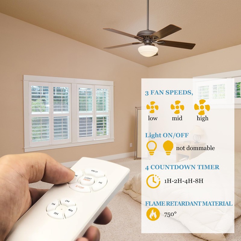 Wowlela Remote Control Ceiling Fan Lamp Remote Control Kit Timing