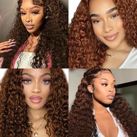 Color 30 Bundles Light Brown Jerry Curly Bundles Human Hair Double Weft Brazilian Remy Hair Extensions 16 18 20 Inch