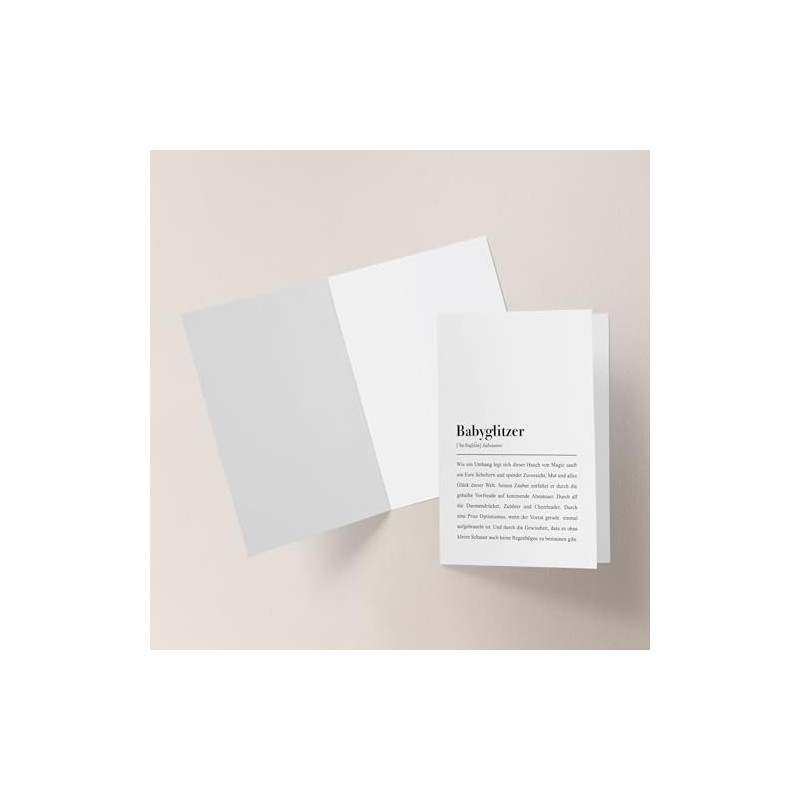 Karte zum Babywunsch: Babyglitzer Definition