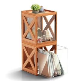 KEOWA DELIGHTFUL PRACTICALITY Bamboo Stackable Storage Drawers C 2 Pack 7.1" Tall Wooden Organizer for Kitchen, Bathroom, Office, Countertop Desk Multi-Purpose Storage Vanity Makeup, Coffee Pods & Creamers, Pantry C Natural Finish