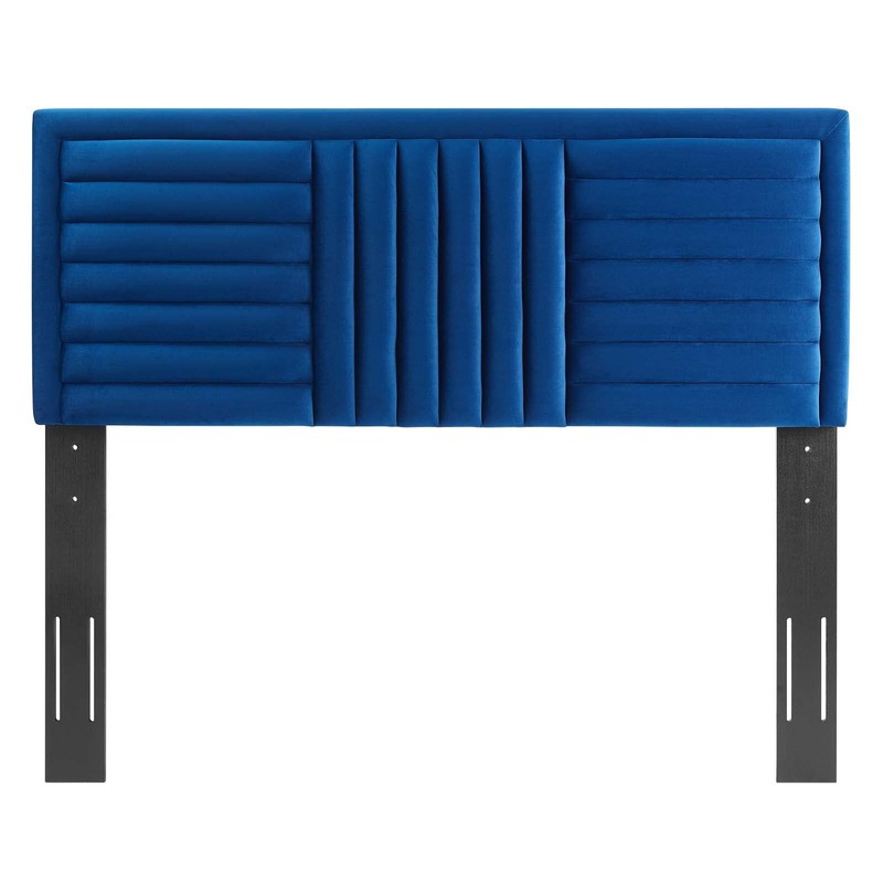 Modway MOD-6665-NAV Believe Channel Tufted Performance Velvet Full/Queen Headboard, Navy