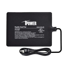 iPower Reptile Heat Pad Under Tank Terrarium Warmer Heating Mat for Turtle, Lizard, Frog, Snake, Reptile, and Other Small Animals, 6X8 Inch, 8W Black