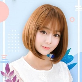 Women's Layered Full Wig Short Bangs (48023294) - Light Brown / 여자 여성 가발 레이어드컷 통가발 단발 앞머리 (48023294) - 라이트브라운