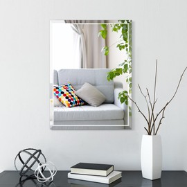 Villacola 11x15 inch Small Rectangle Mirror for Bathroom Frameless Vanity Wall Mount Mirror for Home Decor