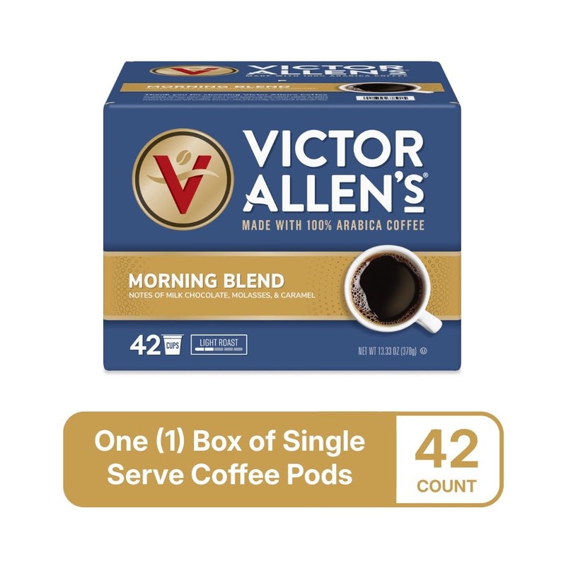 Victor Allen's Coffee Morning Blend, Light Roast, 42 Count, Single