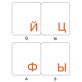 Russian Keyboard Stickers Transparent Orange Lettering for All PC Desktop Computer Laptop