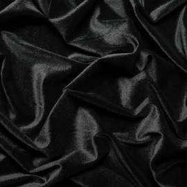 Tela de terciopelo elástica Ice Fabrics por yarda - 60" de ancho, tela suave y elástica para coser ropa, prendas de vestir, disfraces, manualidades - 90% poliéster 10% elastano - Negro - 2 yardas