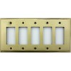 Antique Satin Brass 5 Gang GFI/Rocker Opening Switch Plate