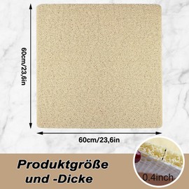 Non-Slip Shower Mat, Loofah Bath Mat, Soft Comfort Shower Mats, Bath Mat, Shower Mat, Non-Slip Children, Families and Seniors (Beige, 60 x 60 cm)