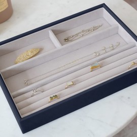 Stackers Navy Classic Medium Jewellery Box Ring/Bracelets Layer