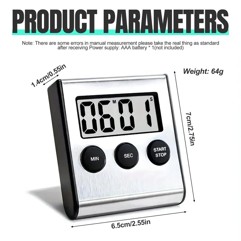Digital Kitchen Timer – 2 Pieces Digital Timer with Magnet,