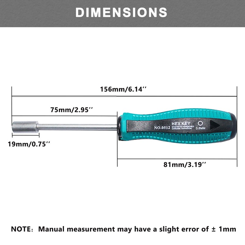 ADAS Calibration Tool 3.5 mm Metal Hex Nut Screwdriver Round