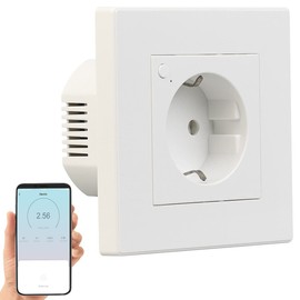 Luminea Home Control WLAN Unterputzsteckdose: WLAN-Unterputz-Steckdose mit Stromverbrauch-Messung, App, 3.680 W (Steckdose WiFi, Alexa Smart Steckdose, Kabellose Lampen)