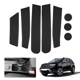 GAFAT Dacia Duster 2 Facelift 2022-2023 2024 Non-Slip Mats, Duster 2023 Rubber Mats Non-Slip Centre Console Mats, Door Seam Mats, Duster 2 Accessories (Black)
