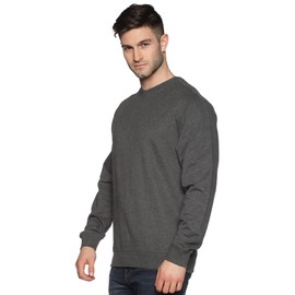 Klizzer Luxury Men’s Sweatshirts Crewneck - Sweatshirt for Men No Hood - 100% Cotton Fleece Pullover Sweater for Adult Casual Winter Clothing Long Sleeve Blank (Charcoal, 2XL)