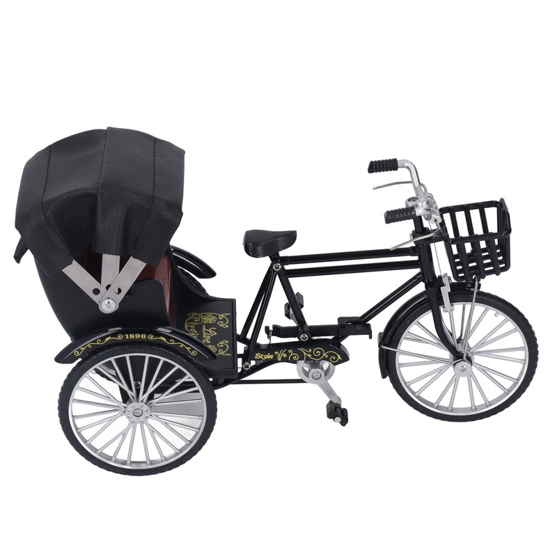 Rickshaw Model Retro Design Decorative Interesting Alloy 3 Wheel Rickshaw
