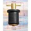 Brass T-Handle Drain Plug Fit for 1 Inch Diameter Drains,