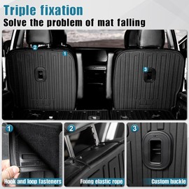 JOULARISE Kick Mats Backrest Mats for 2020-2024 2025 Kia Telluride 7 Passenger Captain Chairs Car Mats Accessories, All Weather TPE Interior Protector(2nd Row Kick Mats)