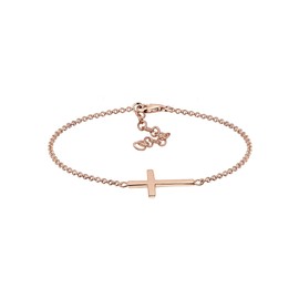 Elli Women's 925 Sterling Silver Gold Plated Xilion Cut Bracelet of Length 18 cm