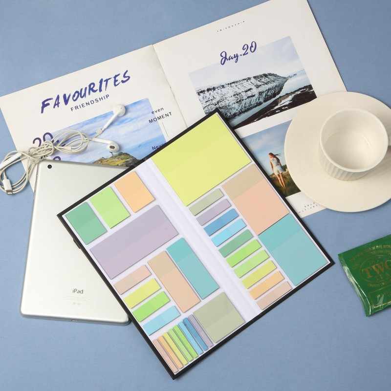 Mr. Pen- Transparent Sticky Note Set, 1650 Sheets, Pastel Colors,