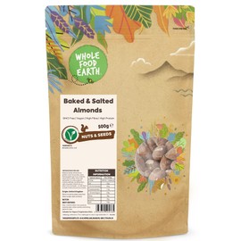 Wholefood Earth Roasted and Salted Almonds 500 g | GMO Free | High Fibre | High Protein
