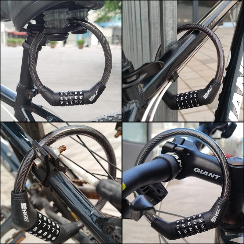 Bike Dial Lock, Wire Lock, Bicycle Lock, Length 47.2 /