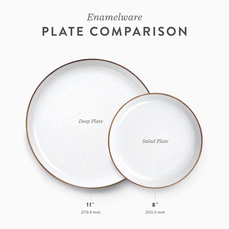 BAREBONES Enamel Plate, Set of 2, Plate (11.0 inch (27.9