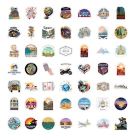 Bric Dodo Pack of 100 Outdoor Travel Stickers Car Laptop Phone Guitar Skateboard Motorcycle Bicycle Travel Stickers Set Vinyl Waterproof Aesthetic Stickers for Teenagers Children Adults