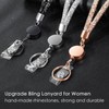 3 Pack Set Retractable ID Badge Holder with Bling Neck
