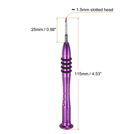 HARFINGTON 2pcs Precision Slotted Screwdriver 1.5x25mm Magnetic Flat Head Mini Pen Style Screw Driver with Aluminum Non-slip Handle for Eyeglasses Watch Laptop Electronic, Purple